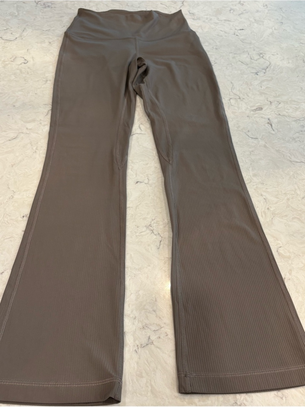 lululemon athletica align Ribbed mini flare Leggings in Taupe Brown/green